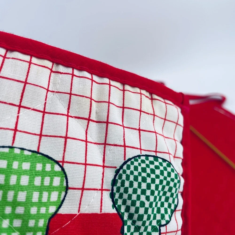 Vintage Half Apron Christmas Holiday Cooking Apron‎ with Matching Pot Holder
